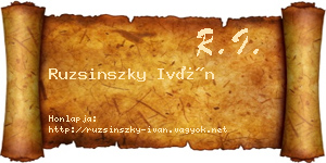 Ruzsinszky Iván névjegykártya