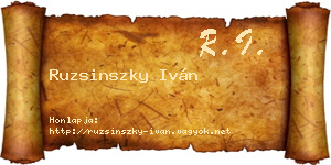 Ruzsinszky Iván névjegykártya