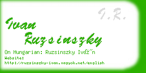 ivan ruzsinszky business card